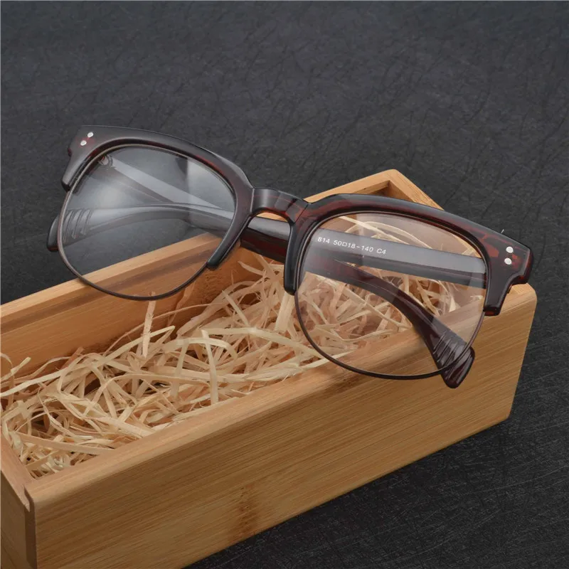 

MINCL/Brand Top Grade Eyeglasses Frame Men Optical Frames Women Retro Clear Lens Half rim Glasses Frame Female Spectacle FML