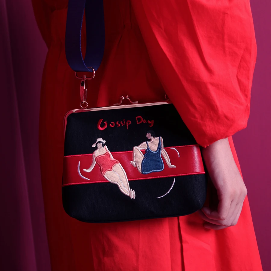 YIZISToRE винтажные холщовые комбинированные мини сумки мессенджеры из