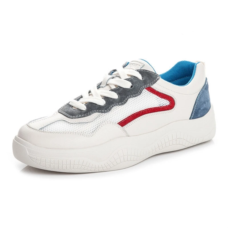 

Genuine leather casual sneaker shoes breathable mesh flat women's sneakers 2019 Summer new women fashion white shoes