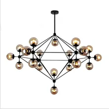 Industrial do vintage E26 E27 MODO Luz Lustres De Vidro Haste Ajustável Preto Ferro Pendurado iluminação Luz Restaurante Loja gota