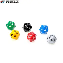 REIZ 6 набор D20 цифровые кости Twenty Die RPG D & D шесть непрозрачных цветов Мульти полимерные граненые стороны кости поп доска игры