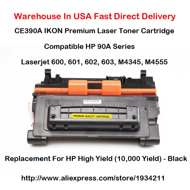 CE390A 90A Series Laser Toner Cartridge Compatible For HP LaserJet 600, 601, 602, 603, M4345