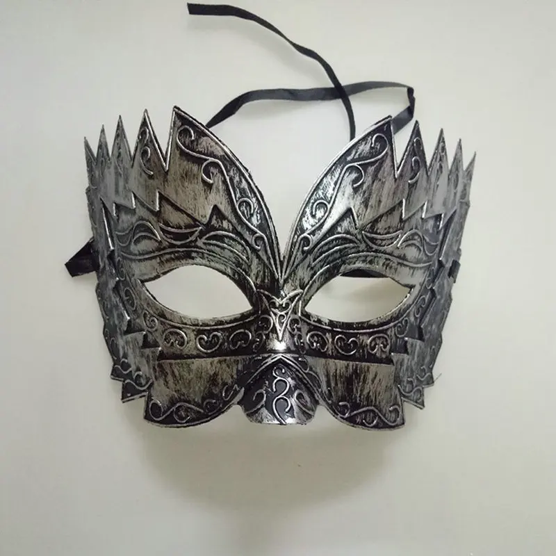 halloween dance party Antique bronze mask carved antique masks men serrated half face men masquerade party mask