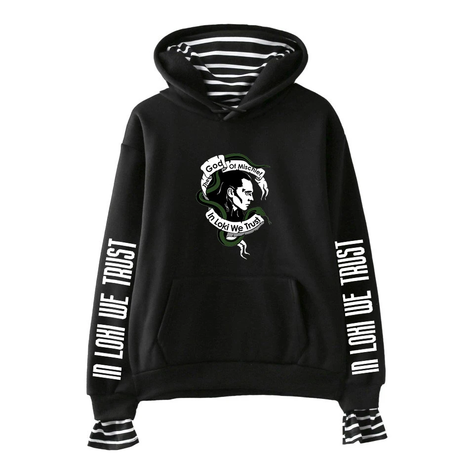 

LOKI Fake Two Pieces Hoodies Sweatshirt Printed Topcloset Loki Tom Hiddleston Film Movie Harajuku Women/men Sweatshirts Harajuku