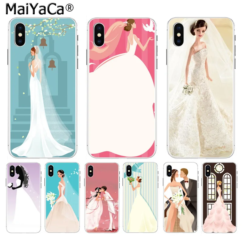 MaiYaCa красивая невеста в белом свадебном платье чехол для телефона iphone SE 2020 11 pro 8 7