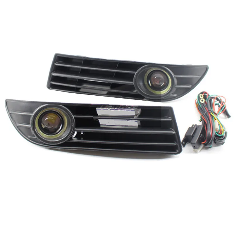 

Pair White color Front Fog Lights Lamps Convex mirror White fog light Lamp Lower Grill lower Grille For VW Polo MK4 9N3 2005-09
