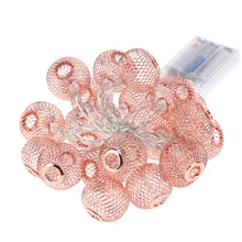 2m 20LED Metal Ball Christmas Led Lantern LED Garland Strip String Fairy Battery Power Xmas Holiday Lighting Wedding Decoration