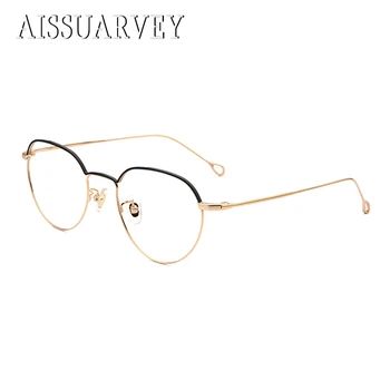 

Pure Titanium Retro Round Vintage Print Plus Oversize Big Optical Eyeglasses Frames Brand Designer Top Quality Eyewear Goggles