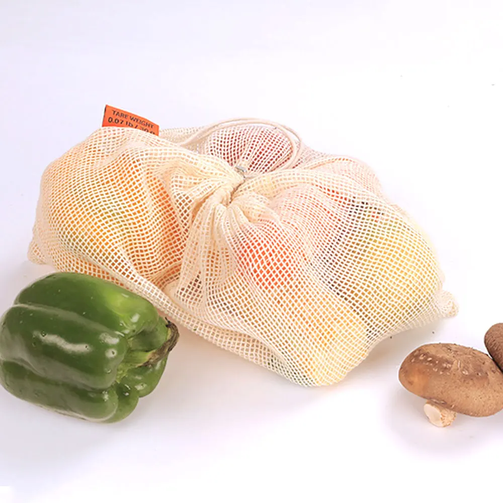 9 шт. хлопковые сетчатые мешки для хранения овощей для кухни, экологически чистые фруктовые сумки для организации с кулиской, многоразовые моющиеся