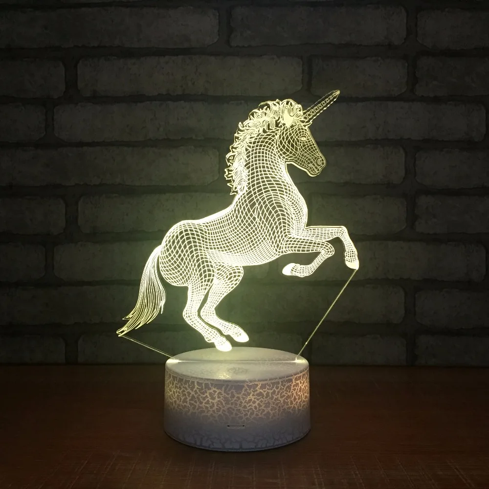 7 Color Change Cute Unicornio Led 3D Night Lights Unicorn Party Touch Usb Table Lamp Novelty AnimalLuminaria Baby Kids Toys Gift