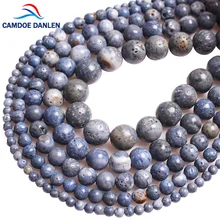 CAMDOE DANLEN натуральный камень синий коралл бусины Круглые свободные бусины 4 6 8 10 12 мм подходит Diy браслет ожерелье бисер для изготовления ювелирных изделий
