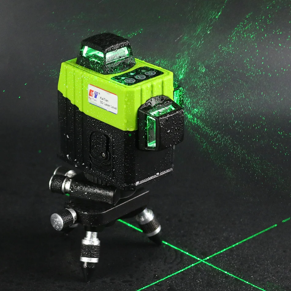 Kaitian láser verde Nivel 360 Nivel láser 12 líneas Rotary línea láser Nivel 3D nivelación profesional de herramientas de construcción - 1