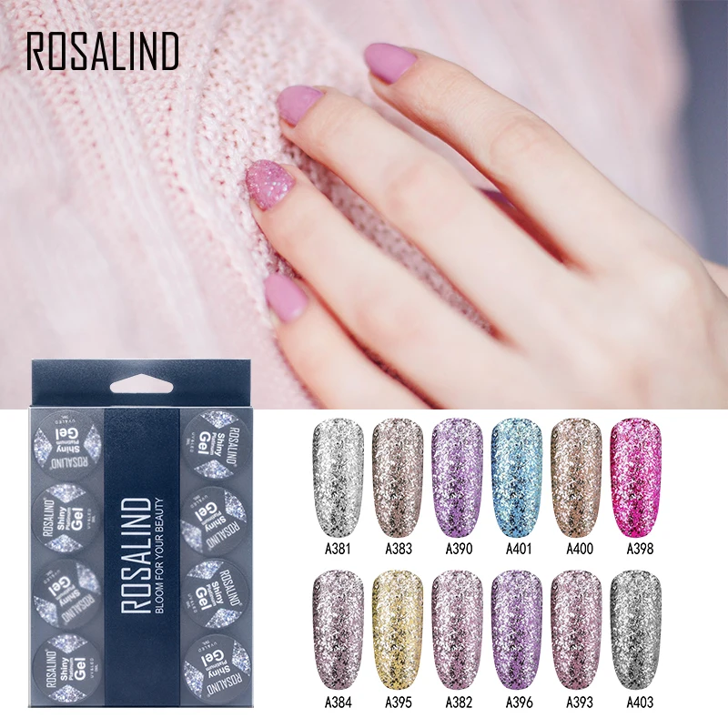 ROSALIND Gel Nail Polish Set 12PCS/Set Painting Spider Shiny Gel Manicure Set Stamping acrylic Nail Kit Varnish All For Manicure