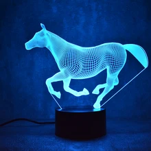 3D LED Night Coral Horse 7 Color Change LED Lights USB Novelty Wireless Wall Lamp Children’s Night Light Atmosphere Desk Lamp