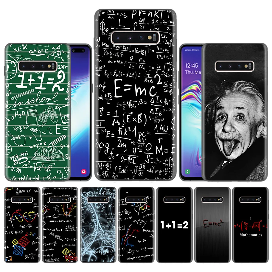 Чехол Capas Coque для samsung Galaxy S10 S9 S8 Plus 5G A30 A50 A70 A40 A20 Note 8 9 10 чехол каркас Альберт Эйнштейн формула математика