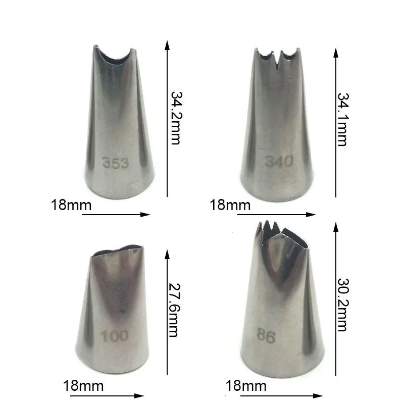 4 шт./компл. раза крем металлические наконечники Нержавеющая сталь глазури Трубопроводов Сопла Торт украшения кекс Кондитерские инструменты