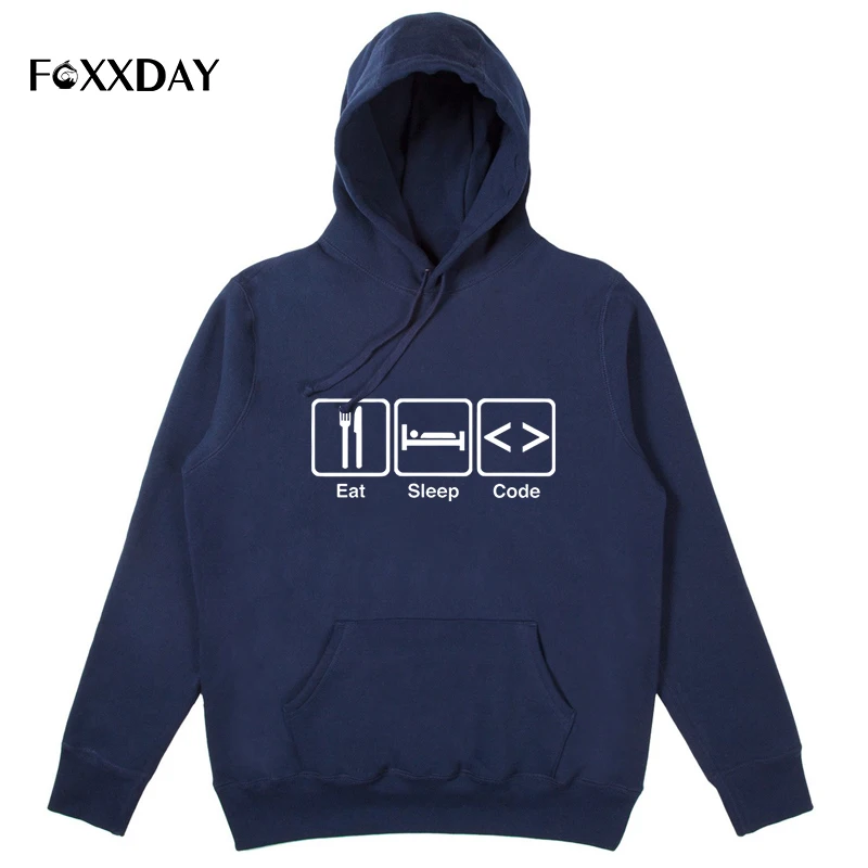 K0031-C22-4 FOXXDAY новые зимние мужские стильные едят код сна Программирование комедия Толстовка Смешные программисты толстовки мужские топы с длинными рукавами с капюшоном - Цвет: K0031-C22-4