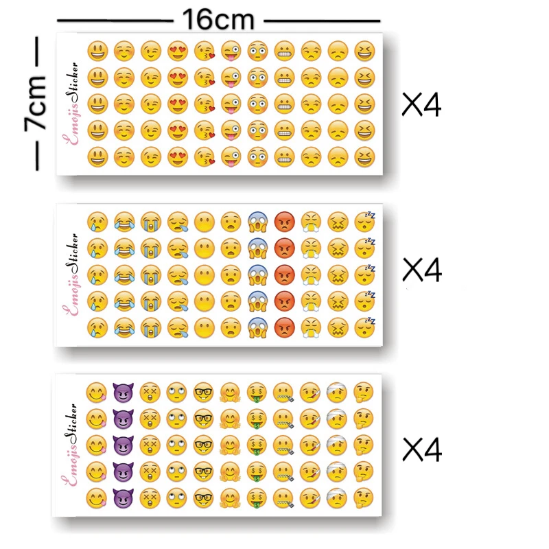 12 Sheets/Lot Creative Mini Emoticons Sticker Label Kawaii Scrapbooking Stickers for Children In Diary DIY Notepad School Supply