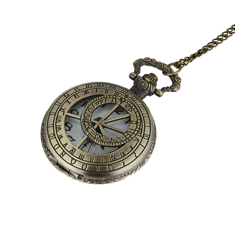

Large retro hollow free element pocket watch Roman Korean version of the necklace sweater chain watch with 8004