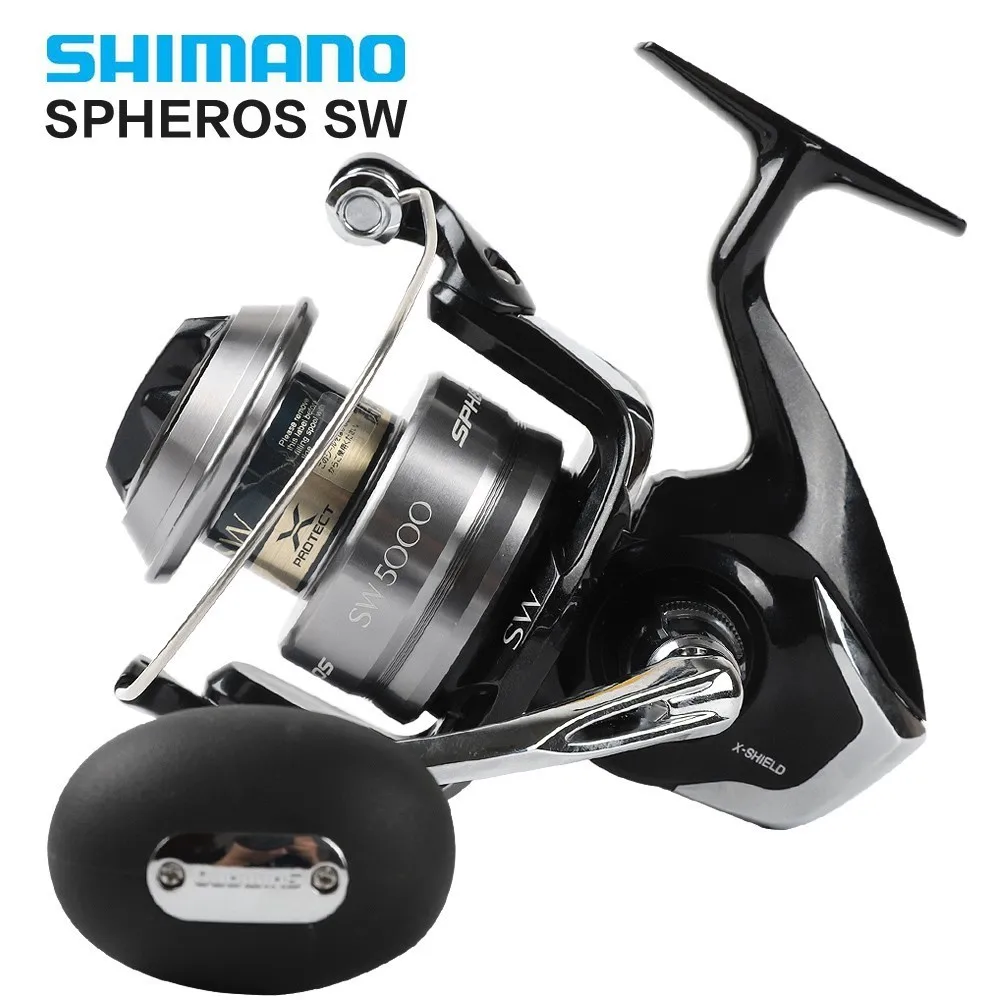 Shimano الأصلي Spheros Sw 5000 6000 8000 10000 المياه المالحة غزل الصيد بكرة 4 + 1bb البحر الصيد الجبهة السحب كبيرة لعبة