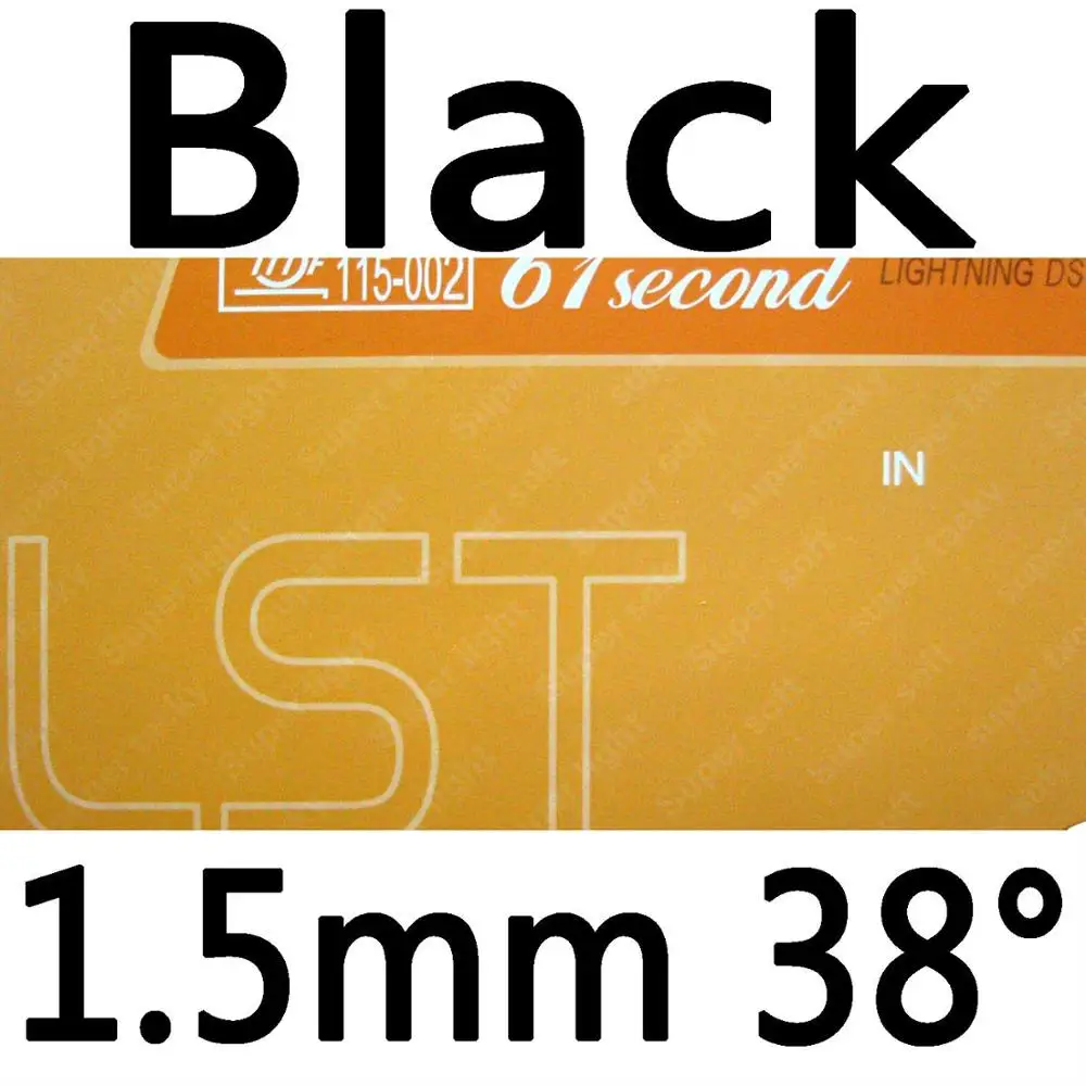 61second молния DS LST супер липкий pips-в Настольный pingpong стол, настольный pingpong Резина с губкой - Цвет: Black 1.5mm H38