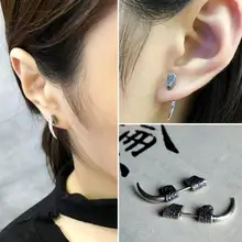 Личность панк-рок настоящий античный 925 пробы Серебряный ястреб коготь серьги шпилька-Сережка для пирсинга Молодежная хип-хоп Бижутерия