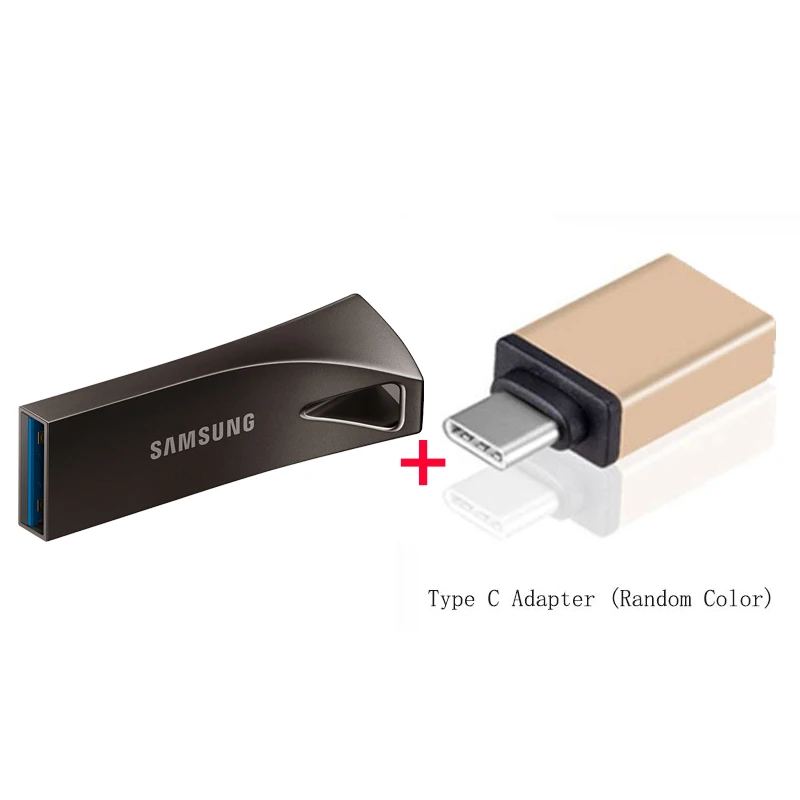 SAMSUNG DIY Thumb Drive 256 ГБ 128 Гб 64 ГБ 32 ГБ USB 3,1 флеш-накопитель, металлический мини-флеш-накопитель Memoria Stick, высокоскоростной диск Cle U - Цвет: BE4-Black Plus TypeC