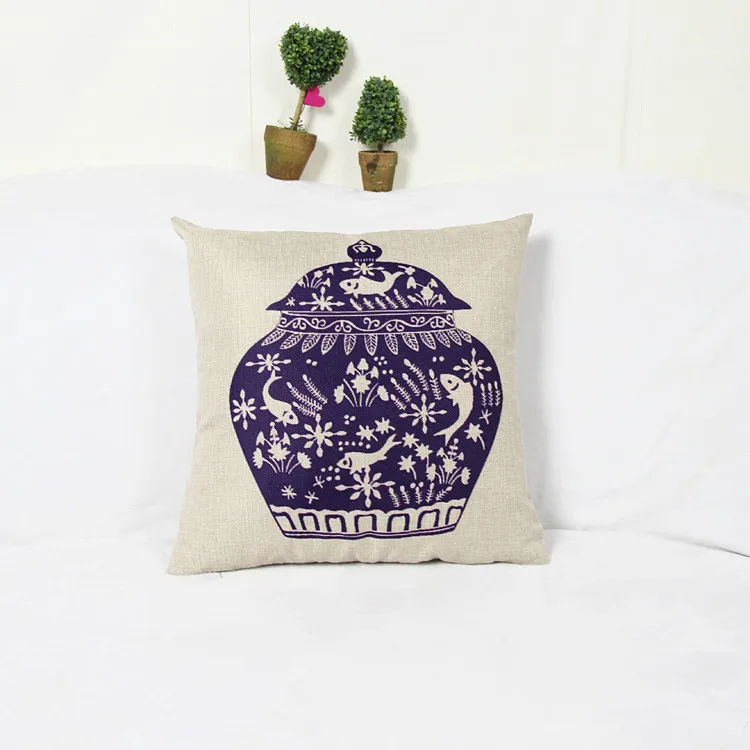 China blue print dining chair cushion 45x45cm car seat cushions Home decorative pillow for sofa coussin de salon