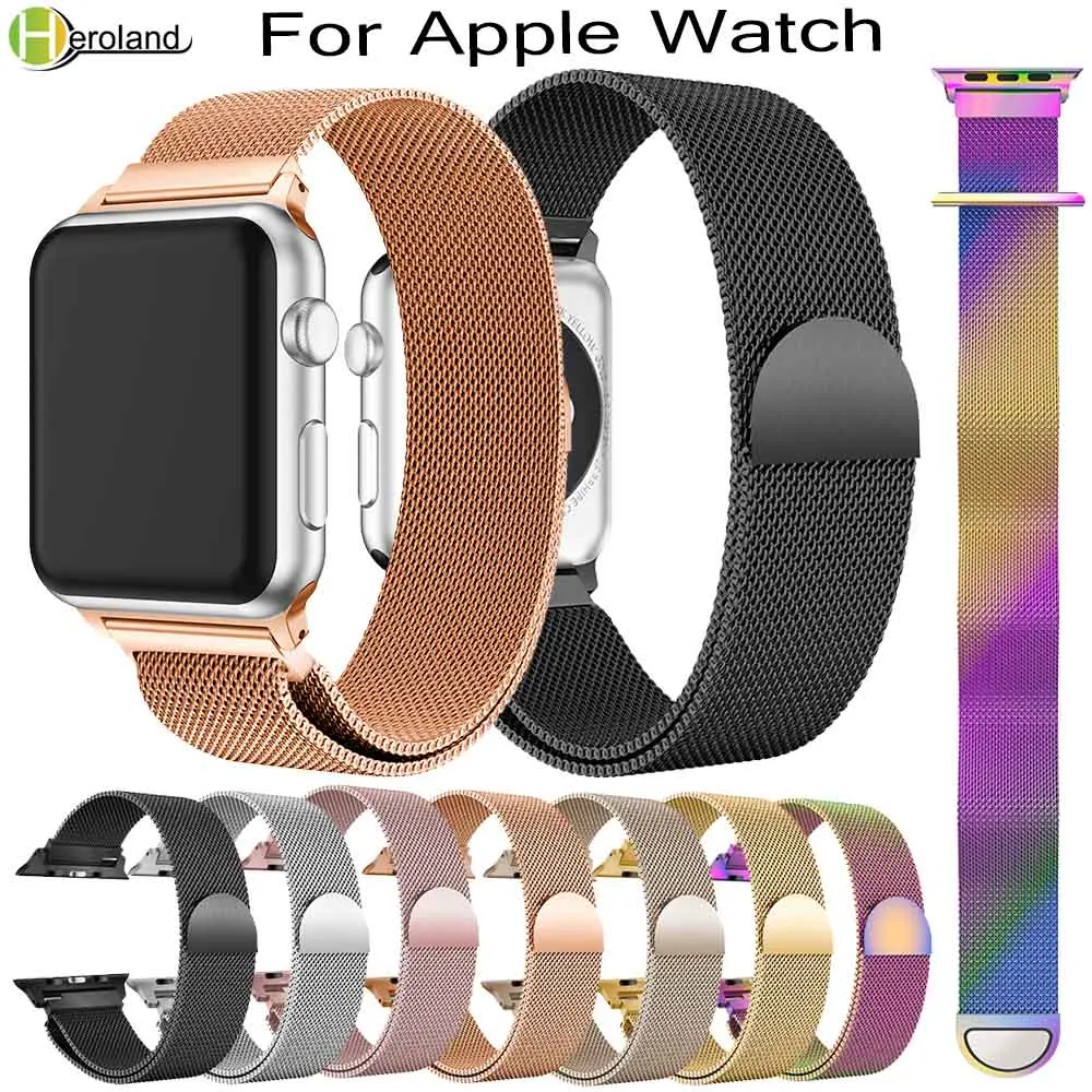 Новый Milanese Loop band для Apple Watch series 1/2/3 42 мм 38 мм из нержавеющей стали для iwatch серии 4 40 мм 44 мм ремешок