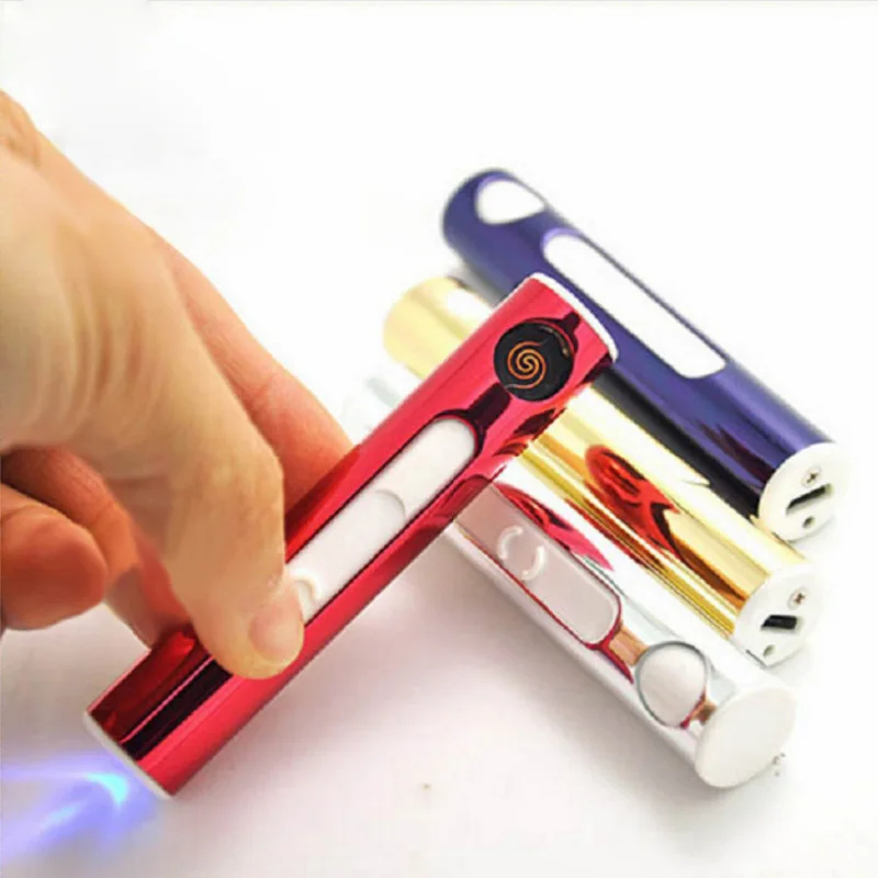 ONUOSS высокое качество Cross Arc Зажигалка чехол USB ветрозащитные, импульсные Плазменные Зажигалка электронная металлическая Мужская сигарета аксессуары 220 В - Цвет: random color
