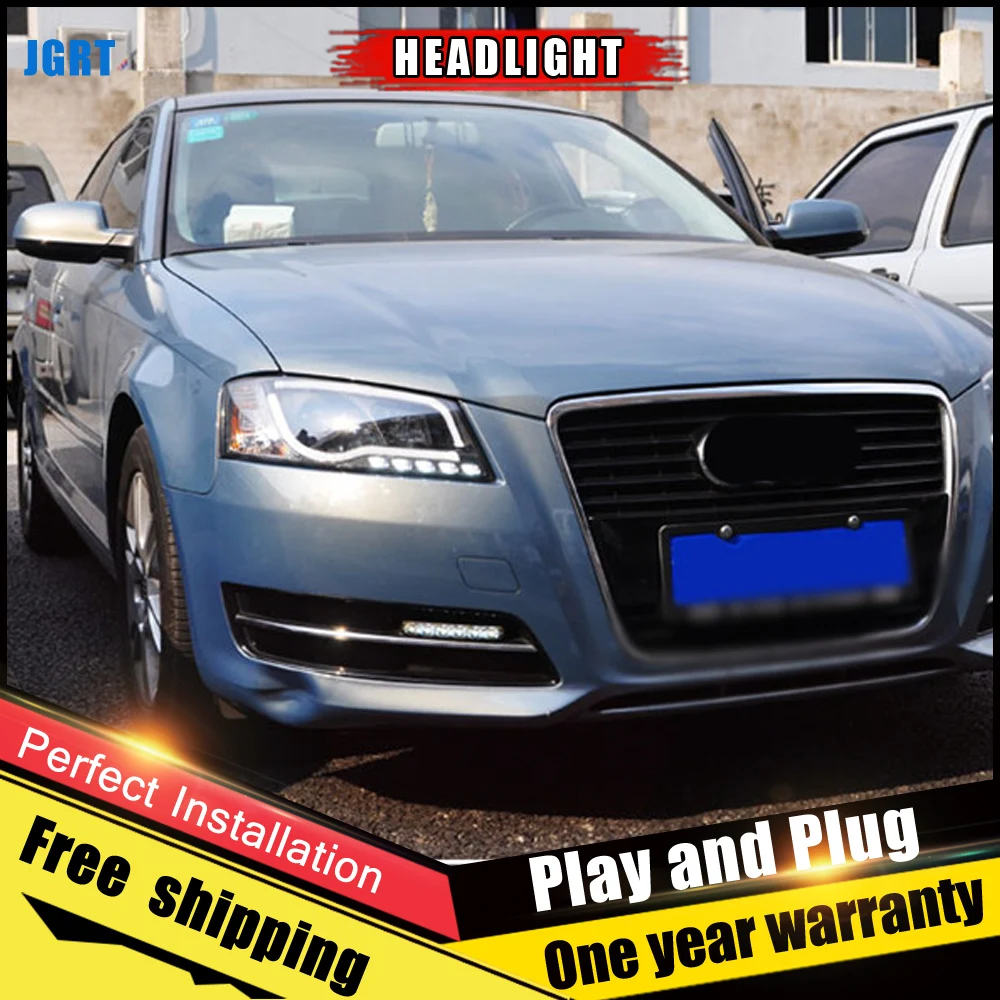 2 шт. автомобиль Стиль светодиодный фары fo Audi A3 2008 2012 для налобный фонарь DRL
