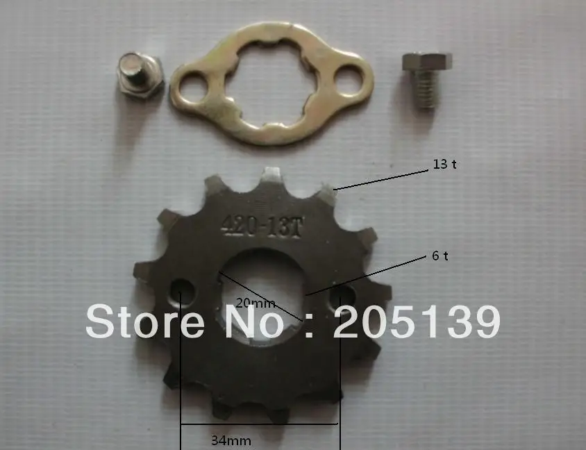 13 t 20MM FRONT ENGINES gear sprocket FOR 420 CHAIN reverse gearbox go