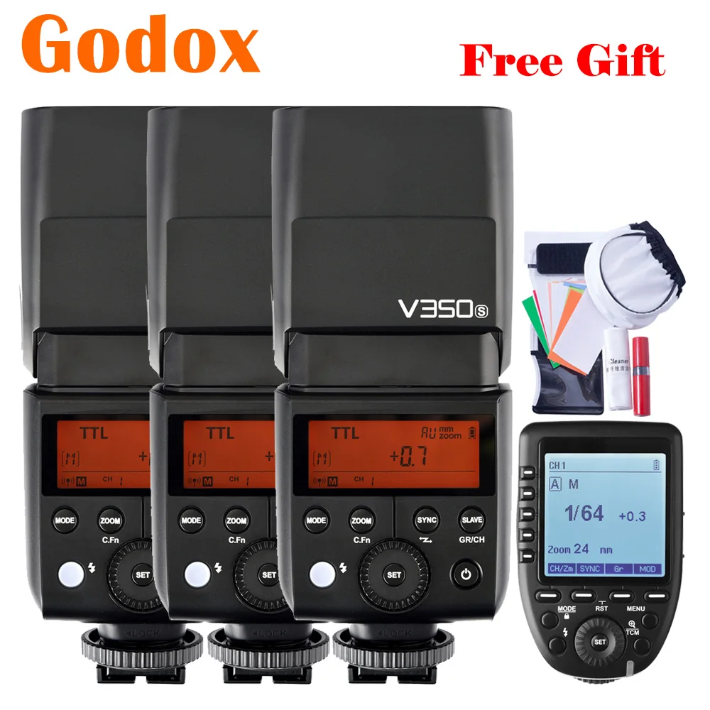 Godox V350S 2 4G ttl вспышка для фотокамер Speedlite HSS 1/8000 s Вспышка со встроенным 2000 мА/ч