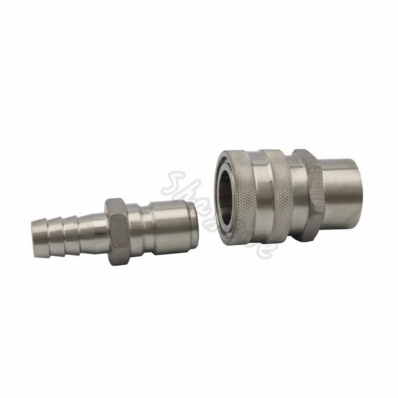 Beer Brewing 12NPT Thread Female Quick Disconnect Set, Homebrew Kettle Tun Pump Wort Chiller Fitting 12Barb Quick Connectors (36)