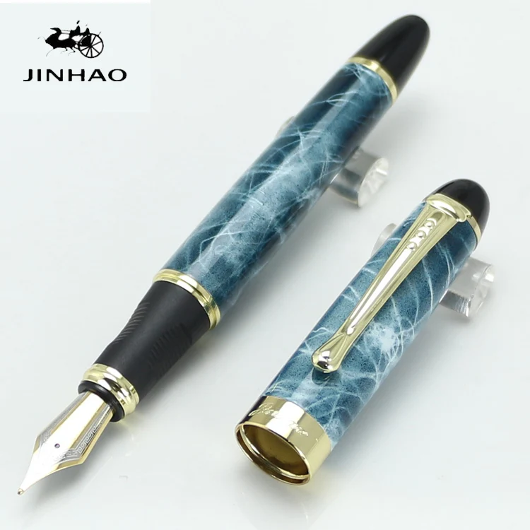 Jinhao X450 Fountain Pen 18KGP Broad Nib Blue And Black Fog Pattern 22 Styles Stationery School
