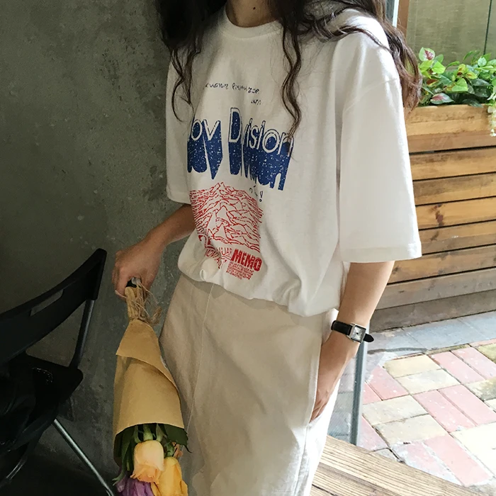 YouGeMan женская летняя одежда корейская Ulzzang Harajuku винтажная старая Футболка