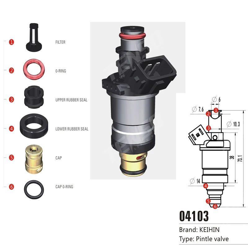 Free shipping! TENSO 100sets/box TOP rated Fuel Injector Repair Kits