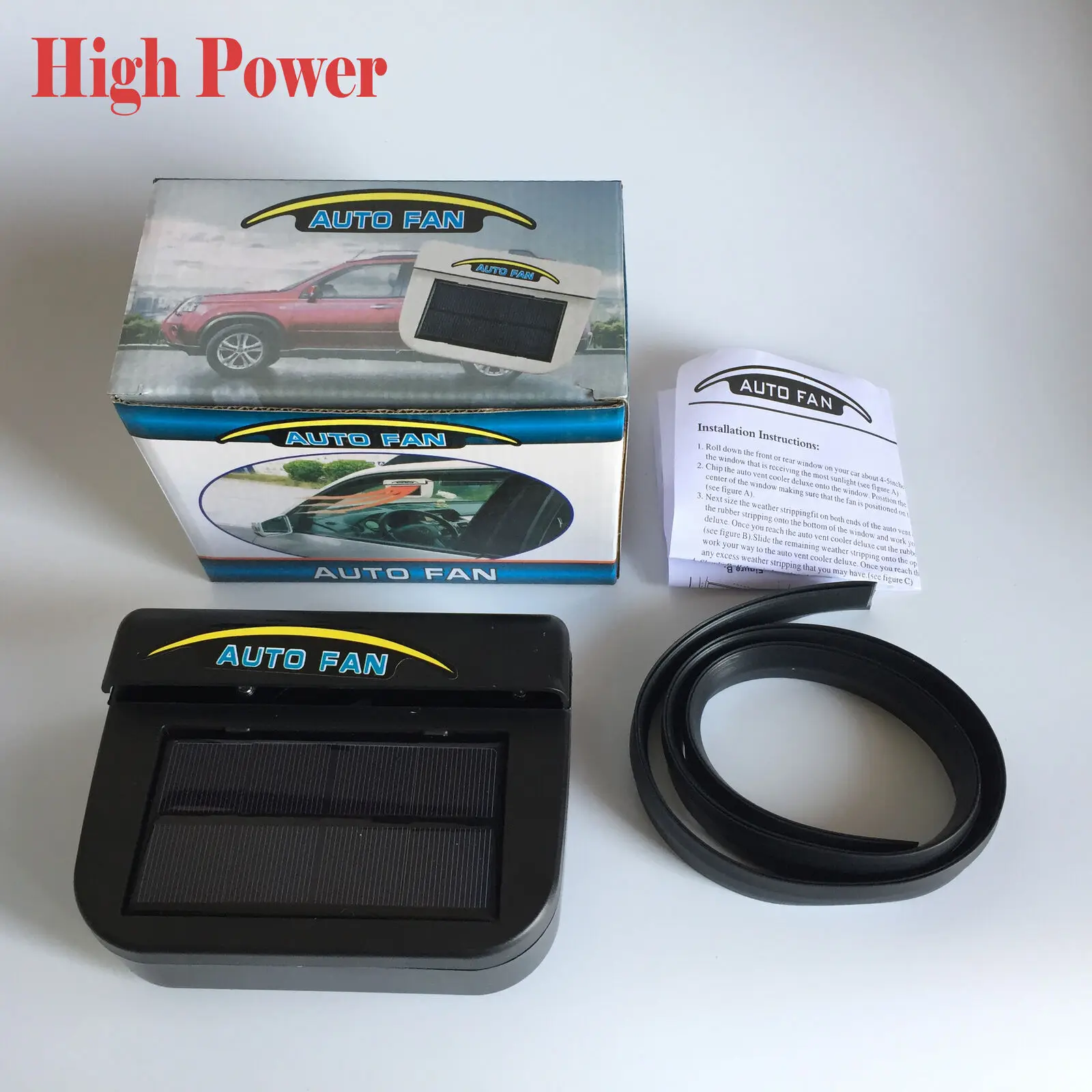 Car Window Solar Power Auto Air Vent Cool Fan Cooler Ventilation System Radiator - Название цвета: High Power