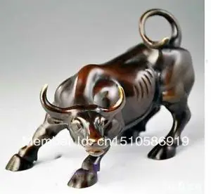 

Hot~Small Wall Street Bronze Fierce Bull OX Statue