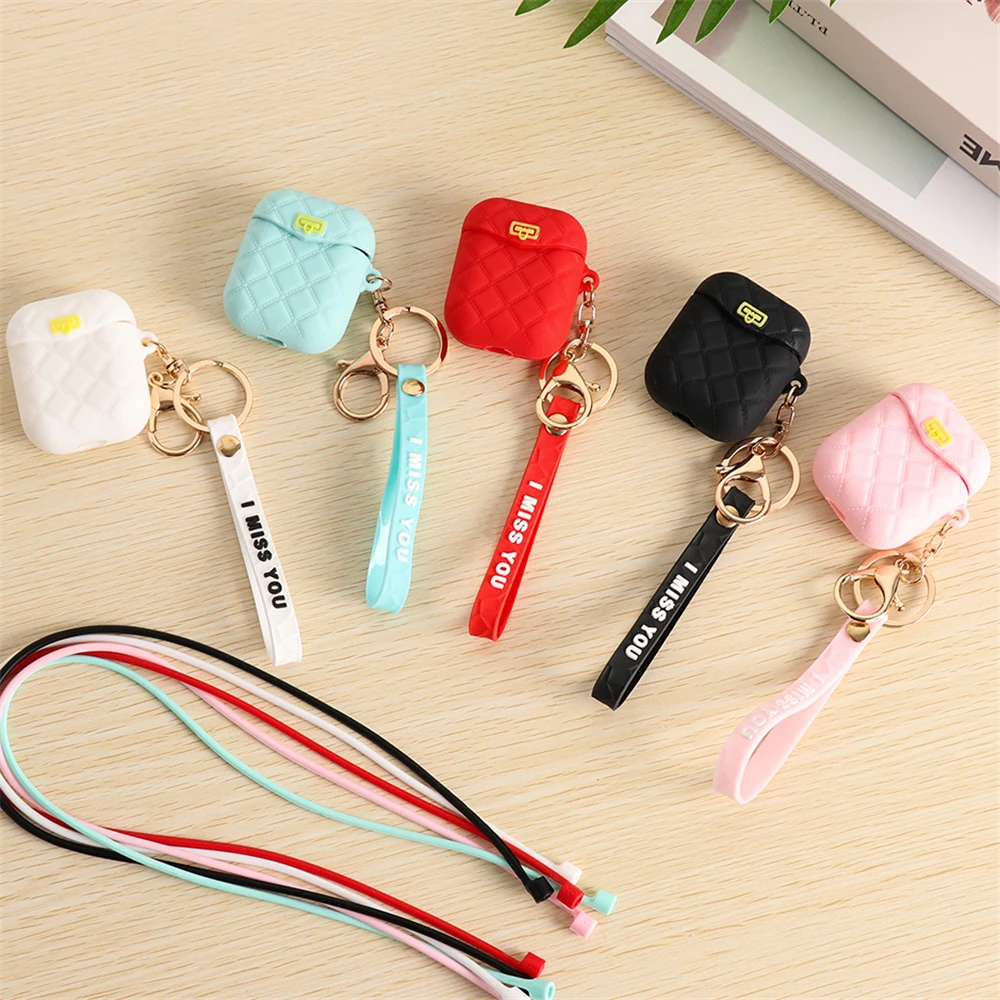 

Silicone Case Bluetooth Earphone For Air Pods Fashion Handbag Shape Protective Skin For Apple AirPods 1 2 with Anti-lost Line