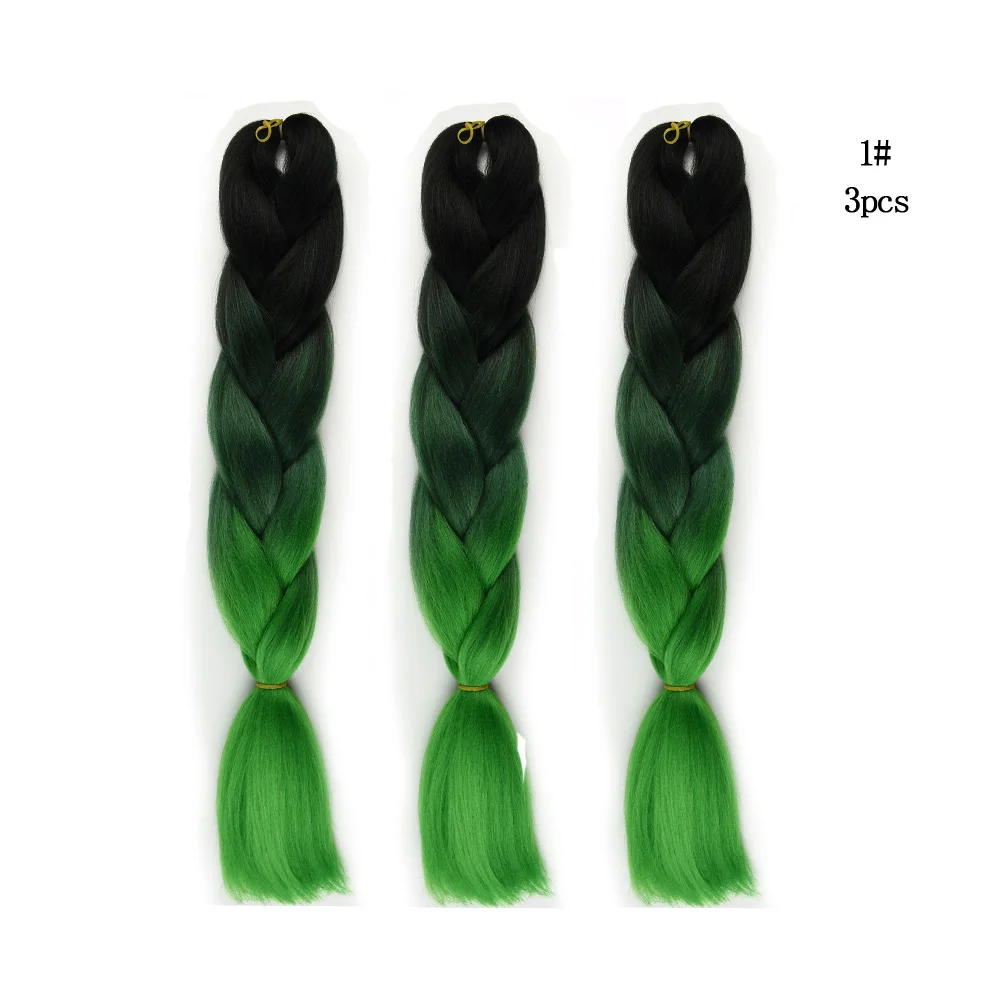 24 дюймов Джамбо косички Омбре плетение волос для наращивания белый для женщин синтетические Инструменты для укладки крючком иглы для девочек красота - Цвет: 3 3pcs