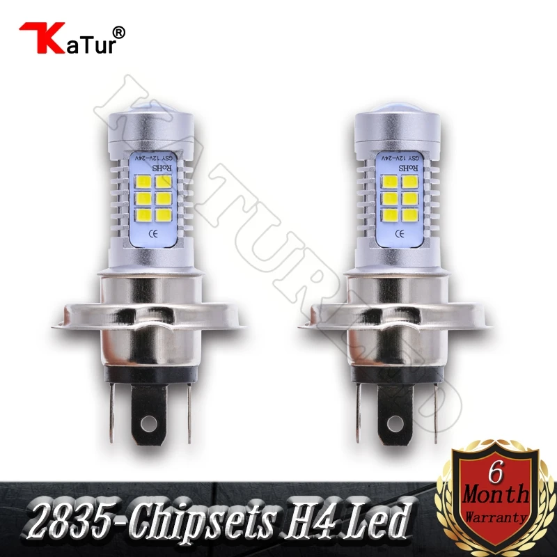 2pcs H4 9003 HB2 Led Bulb For Cars Fog Light DRL Driving Daytime Running Lights Xenon White 6000K Single Beam Lamps |