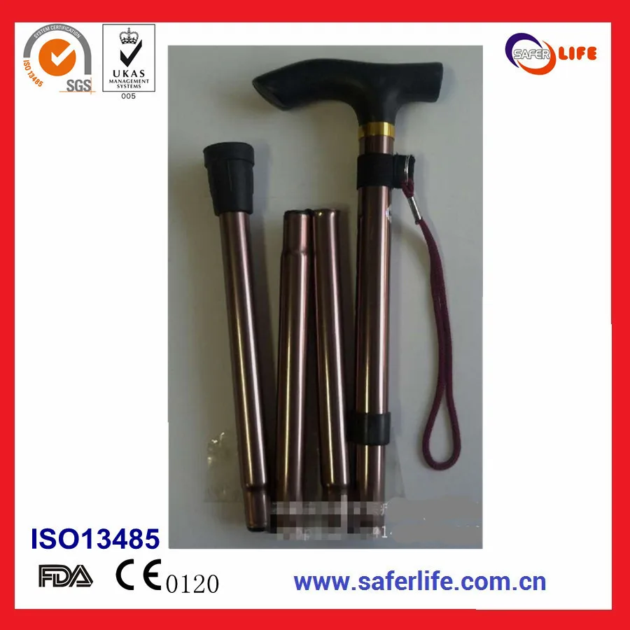 

2016 hot selling light weight aluminium adjustable folding stool walking stick crutches