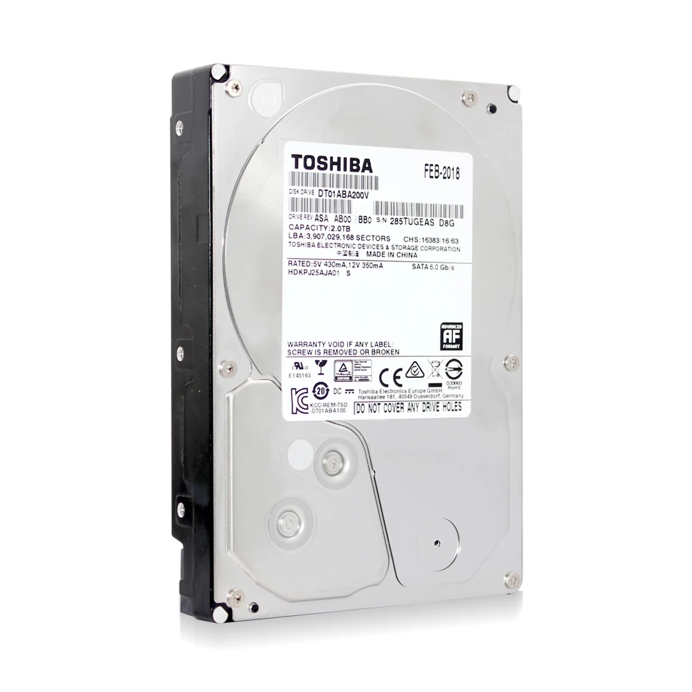

TOSHIBA Surveillance Use 2TB Hard Drive disk 2T 2000GB Internal HDD 5700RPM 32M SATA3 3.5" for DVR NVR CCTV USE