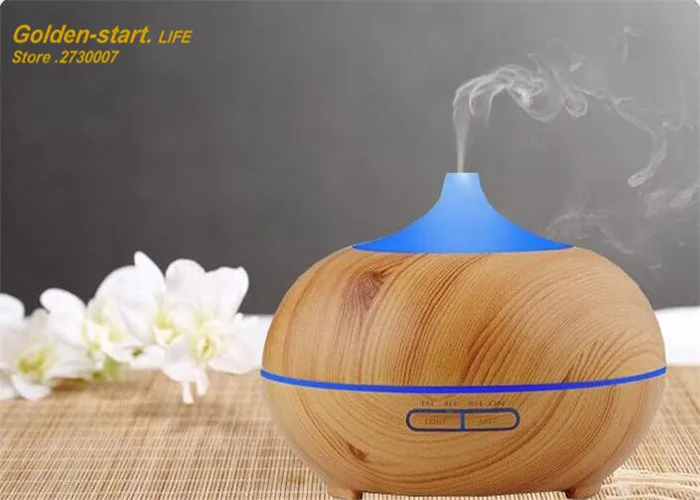 

300ml Aroma Essential Oil Diffuser Wood Grain Ultrasonic Cool Mist Humidifier for Office Home Bedroom Living Room Study Yoga Spa