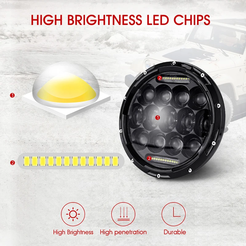 Oslamp 2 шт. 7 &quot75 Вт Светодиодный светильник для головы светодиодный вождения Hi lo H4