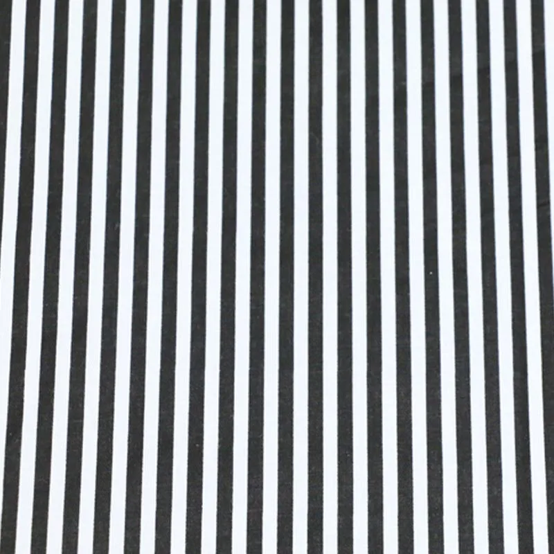 Хлопок саржевая ткань Геометрическая простая черно-белая ткань в полоску для DIY кроватки постельный принадлежности подушки домашний декор Ручная работа ткань