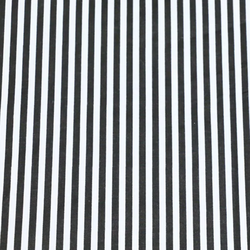 

100% cotton twill cloth geometric simple black and white stripe fabric for DIY crib bedding cushions home decor handwork tissue