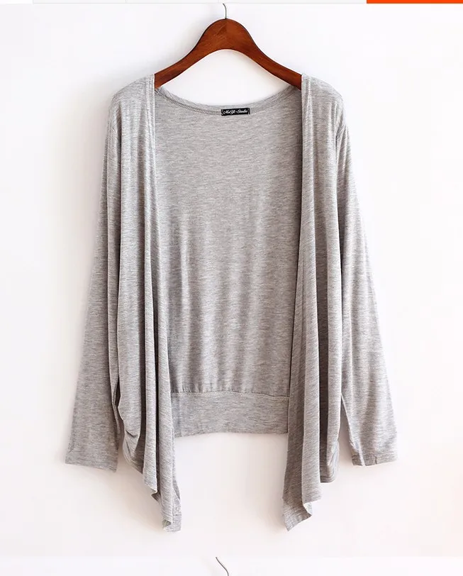Most effective Makuluya Spring Autumn summer women cardigan thin modal candy color long outerwear sunscreen larg s