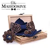 Paisley Wooden Bow Tie Handkerchief Set Men's Plaid Bowtie Wood Hollow carved cut out Floral design And Box Fashion Novelty ties ► Photo 1/6